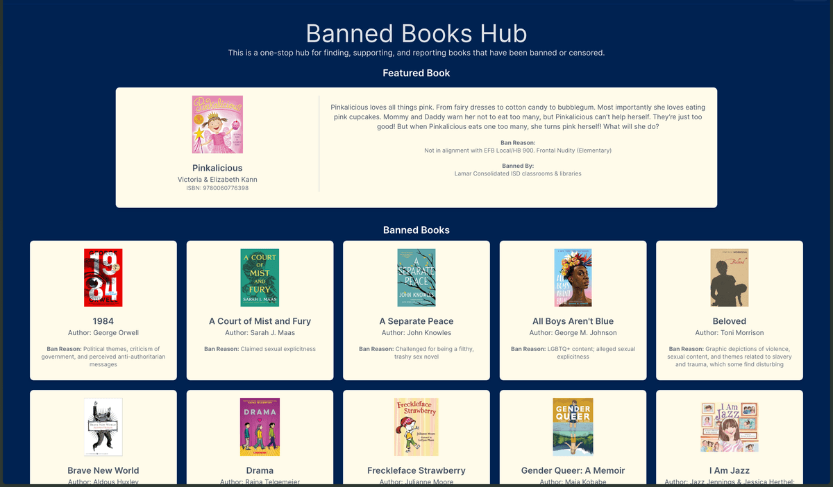 Banned Books Hub Preview
